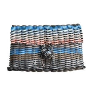 The Lilley Line Clutch Multi Stripe Dark Hand-Woven Bag
